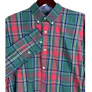 Crown Ivy Mens Classic Fit Plaid Button Down Shirt Long Sleeve Size L